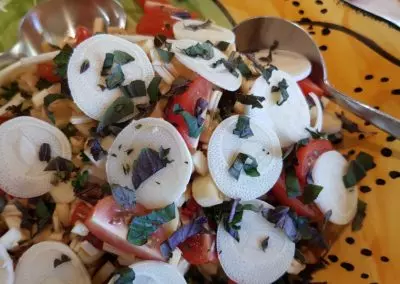 Tossed salad using fresh Palm Heart